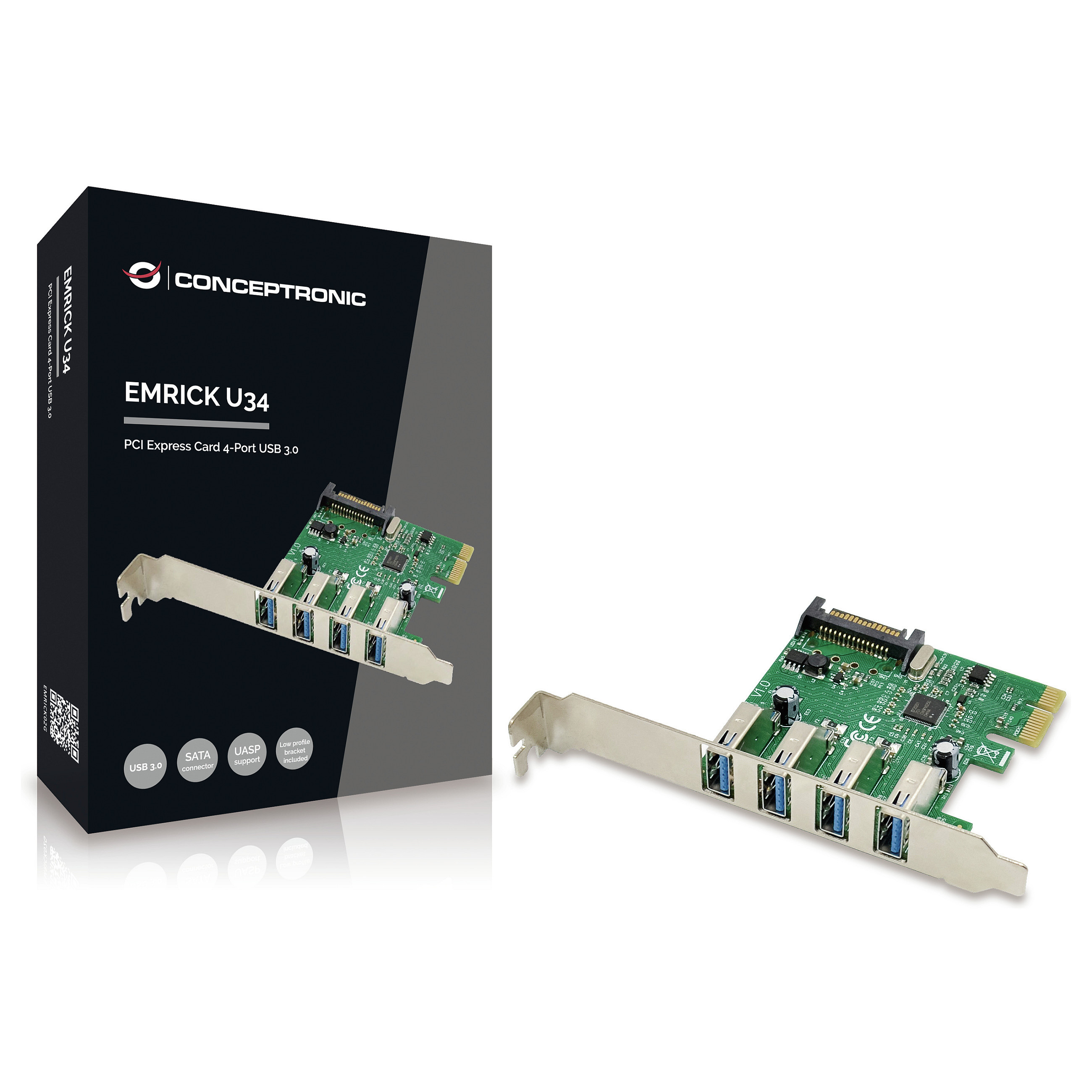 CONCEPTRONIC 1xPCIe2.0 Card 4xUSB-A3.0 5Gbps