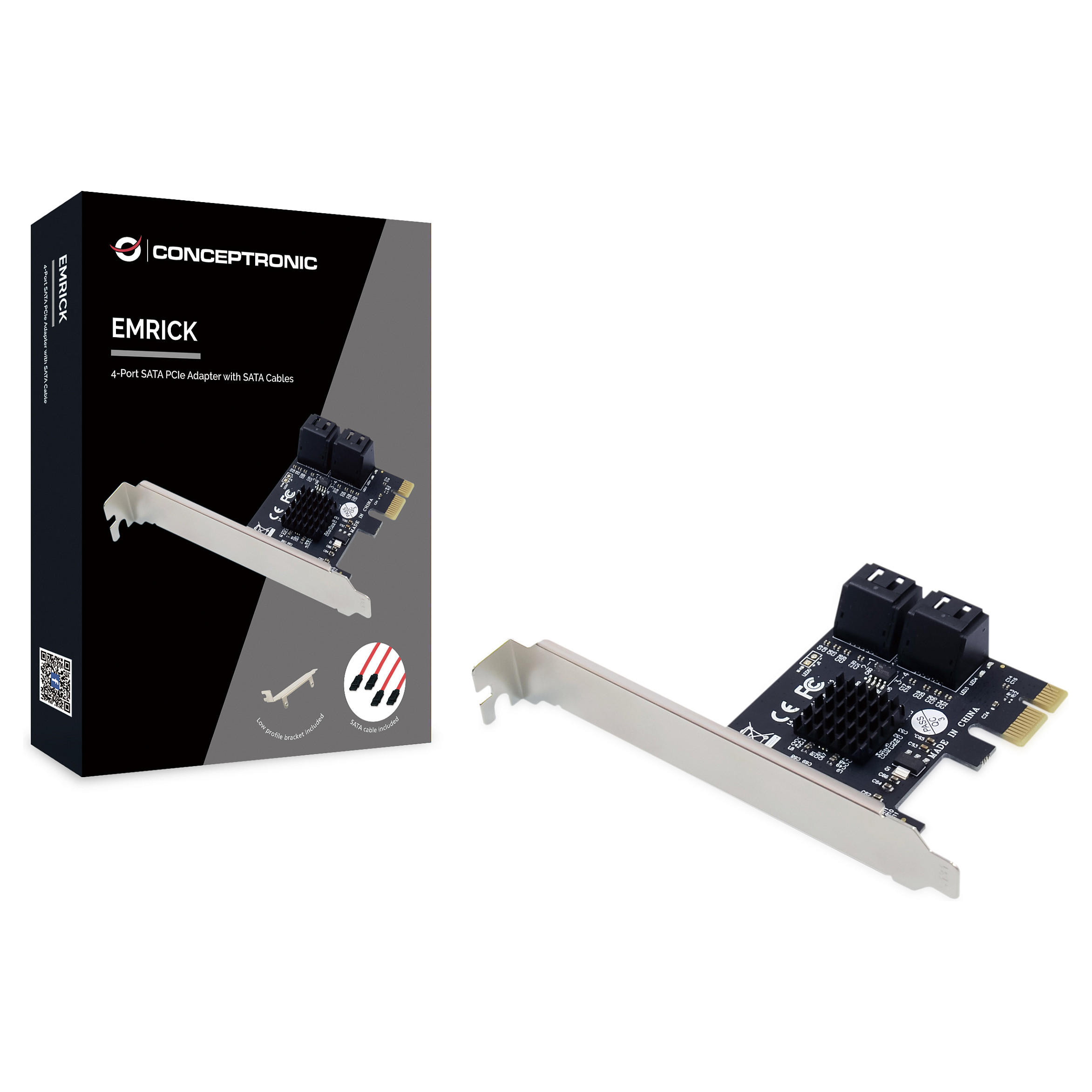 CONCEPTRONIC SATA 1xPCIe2.0 Card 4-Port 4xSATA3.0 6Gbps