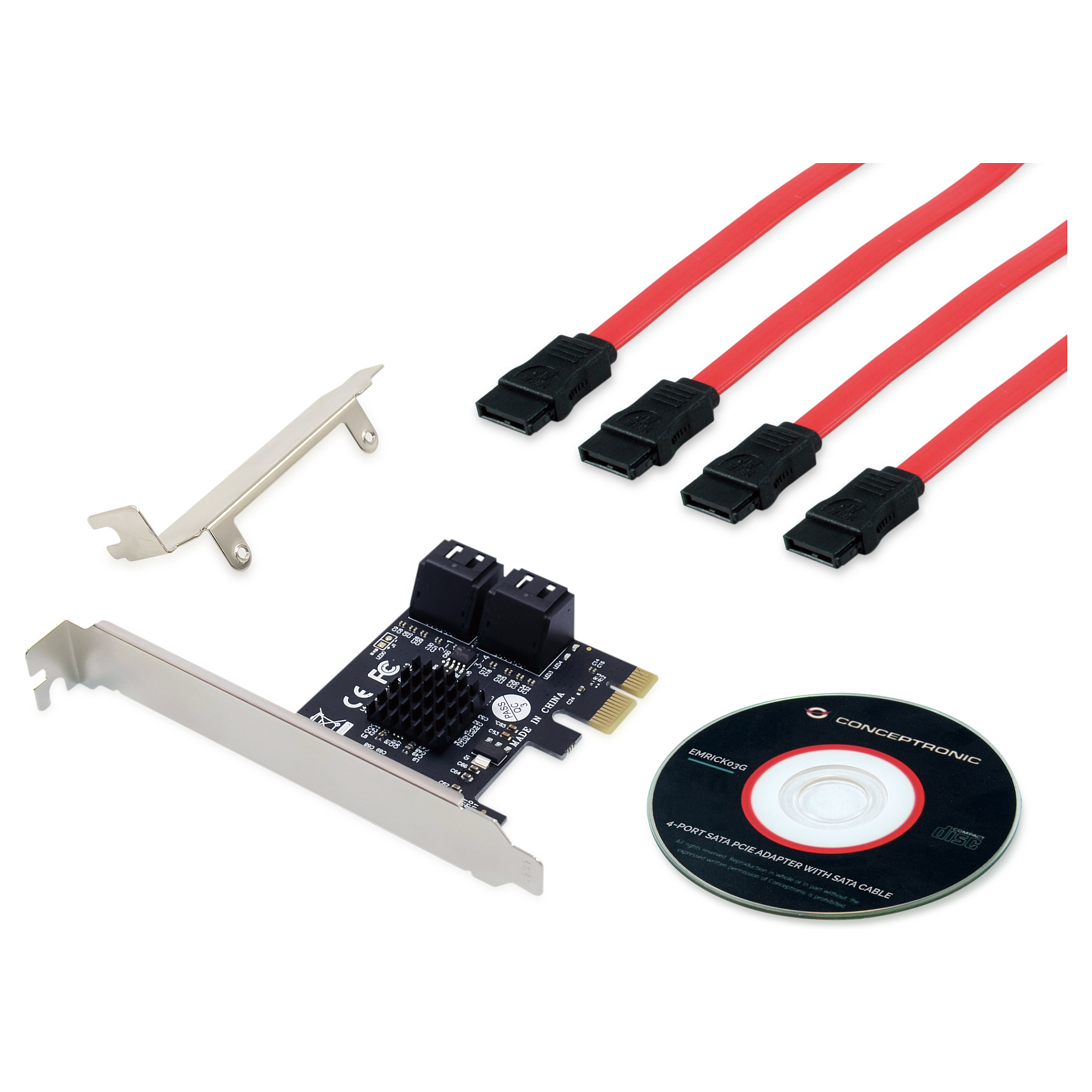 CONCEPTRONIC SATA 1xPCIe2.0 Card 4-Port 4xSATA3.0 6Gbps