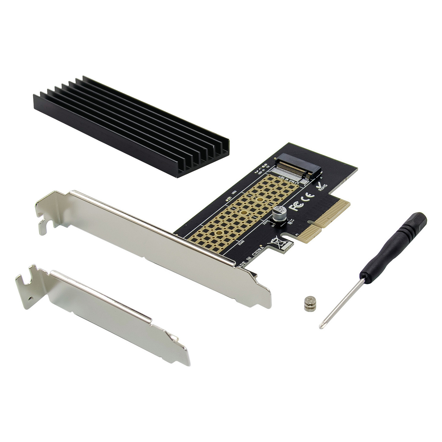 CONCEPTRONIC M.2 4xPCIe3.0 Card M.2 NVMe +Kühlkörper