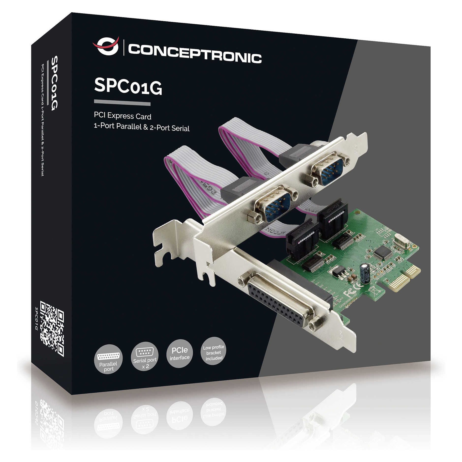 CONCEPTRONIC PCIe1x Card 2xRS232-Seri./1xParal. 2.5Gbps
