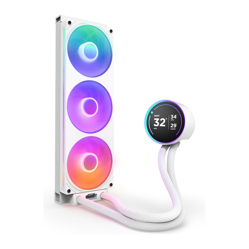 K NZXT KRAKEN Elite V2 360 RGB Wakü Display White RL-KR36E-W2