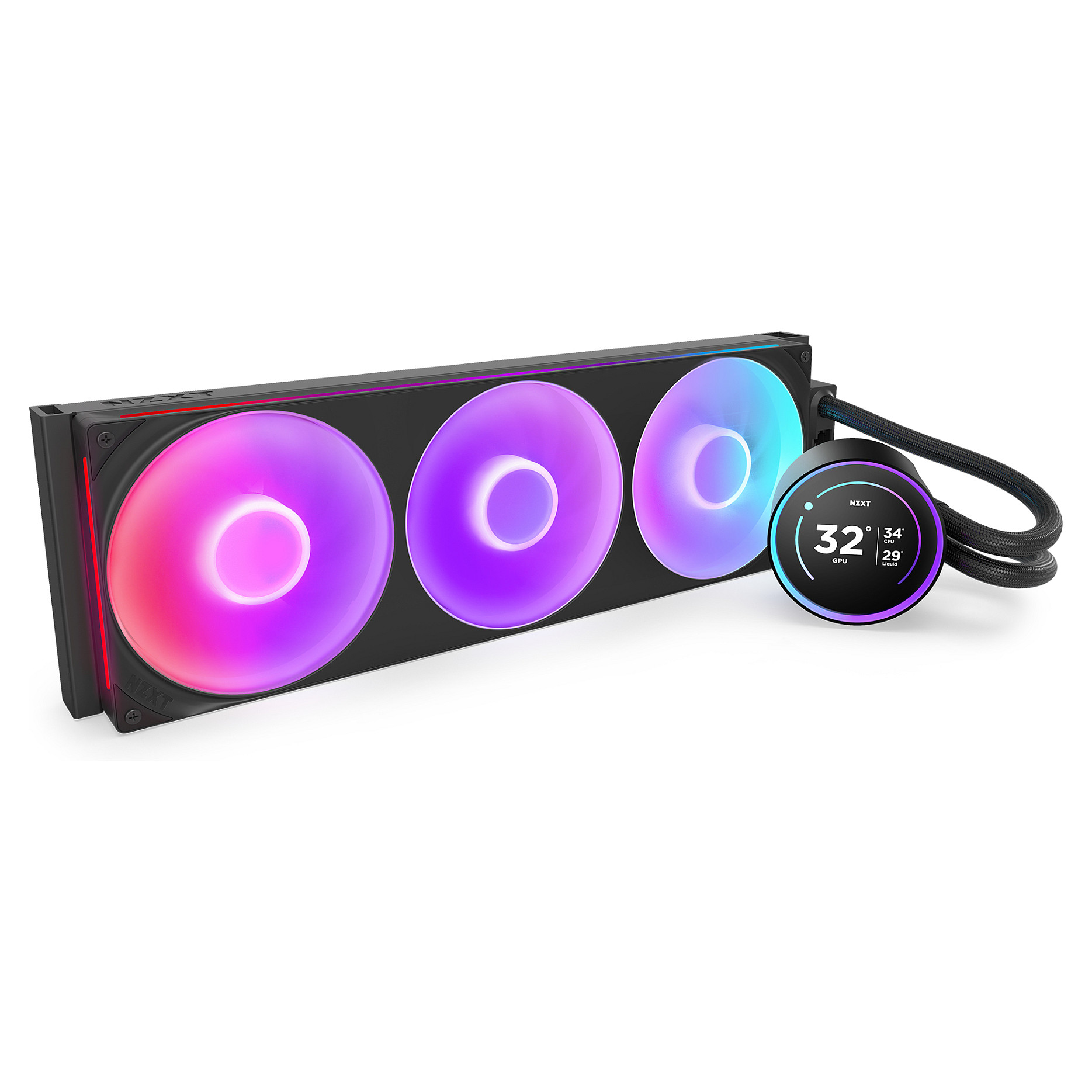 K NZXT KRAKEN Elite V2 420 RGB WaKü Black RL-KR42E-B2