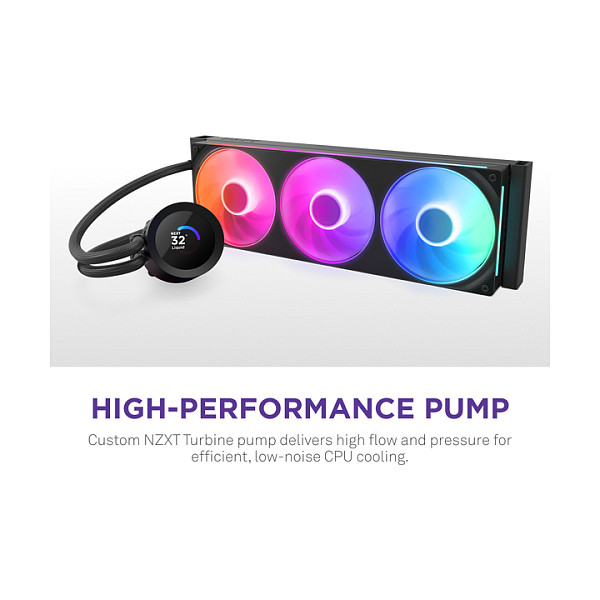 K NZXT KRAKEN Plus V2 360 RGB Display WaKü Black RL-KR360-B2