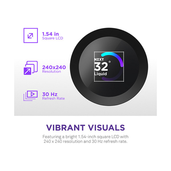 K NZXT KRAKEN Plus V2 360 RGB Display WaKü Black RL-KR360-B2