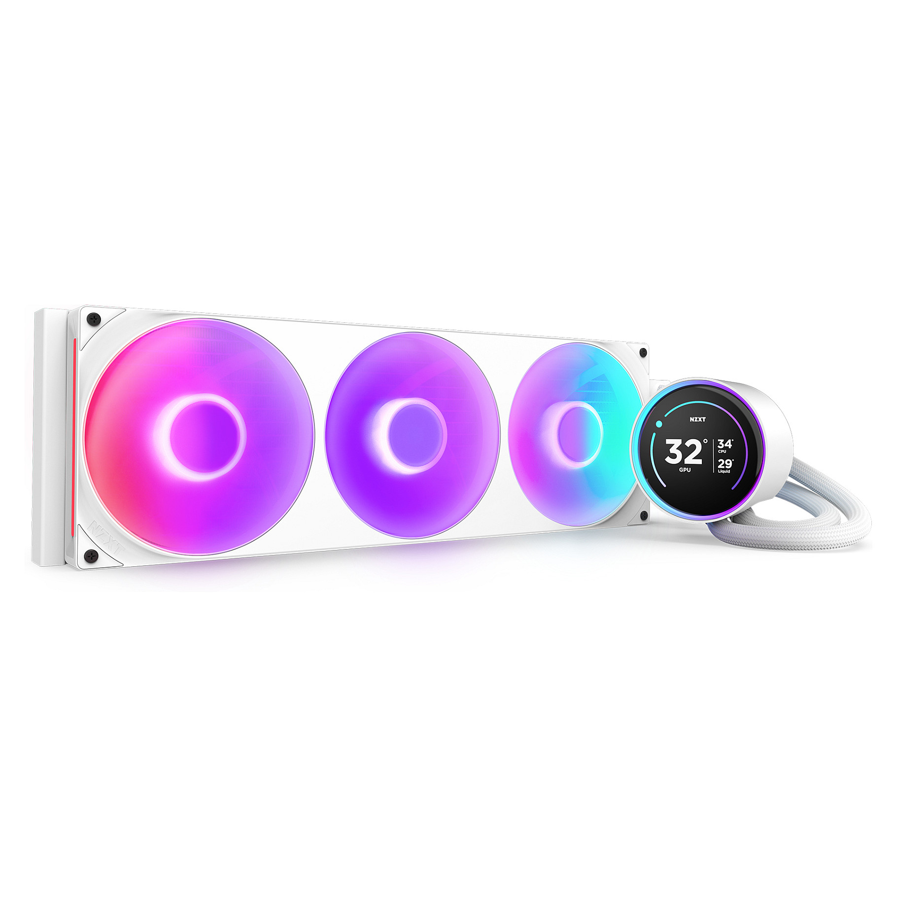 K NZXT KRAKEN Elite V2 420 RGB WaKü White RL-KR42E-W2