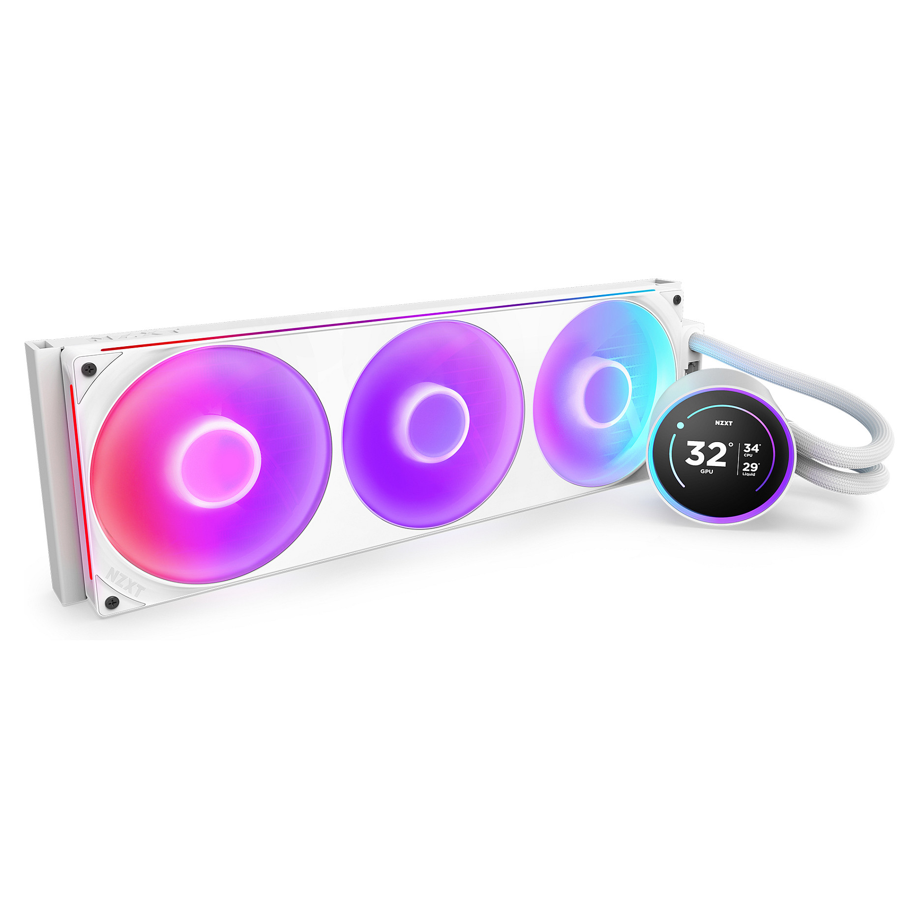 K NZXT KRAKEN Elite V2 420 RGB WaKü White RL-KR42E-W2