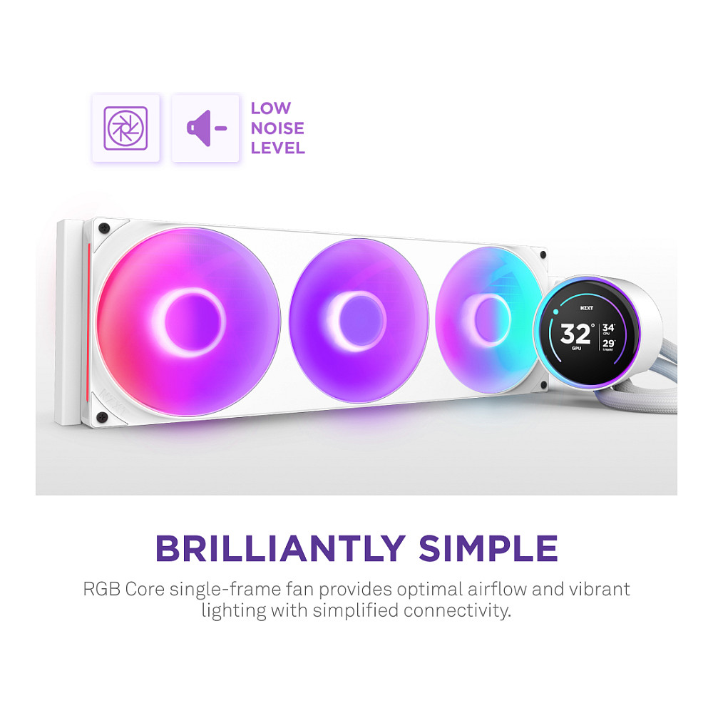 K NZXT KRAKEN Elite V2 420 RGB WaKü White RL-KR42E-W2