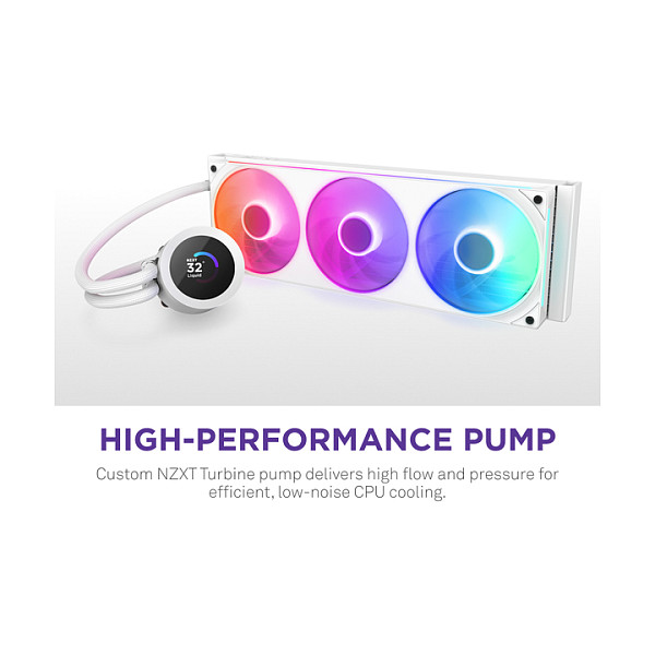 K NZXT KRAKEN Plus V2 360 RGB Display WaKü White RL-KR360-W2