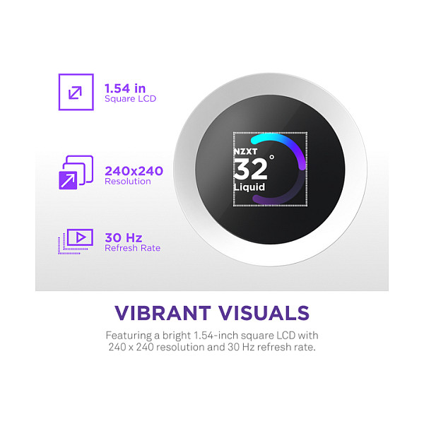 K NZXT KRAKEN Plus V2 360 RGB Display WaKü White RL-KR360-W2