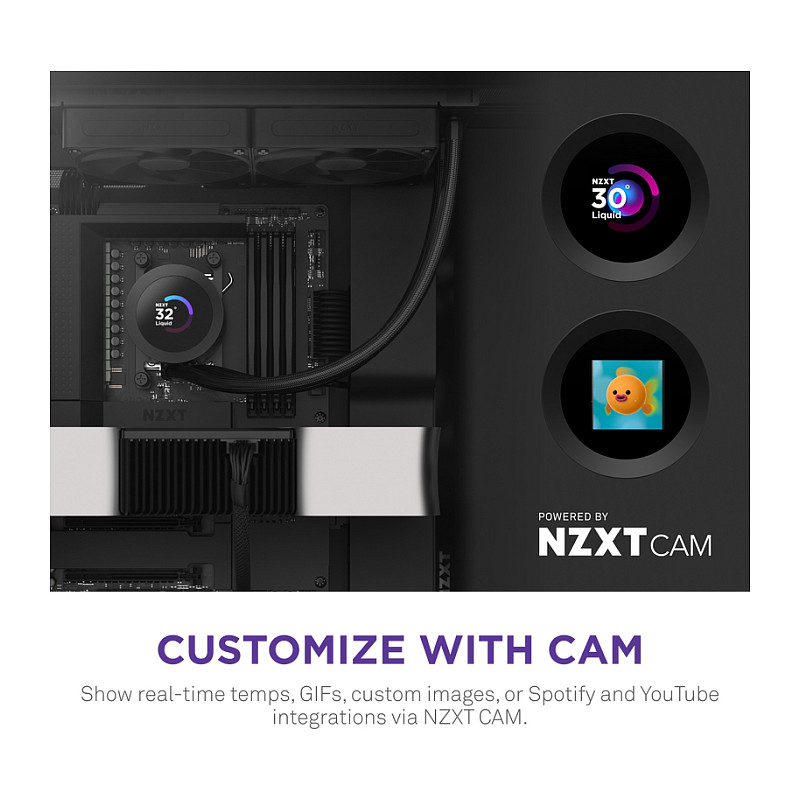K NZXT KRAKEN Plus V2 240 Display WaKü Black RL-KN240-B2