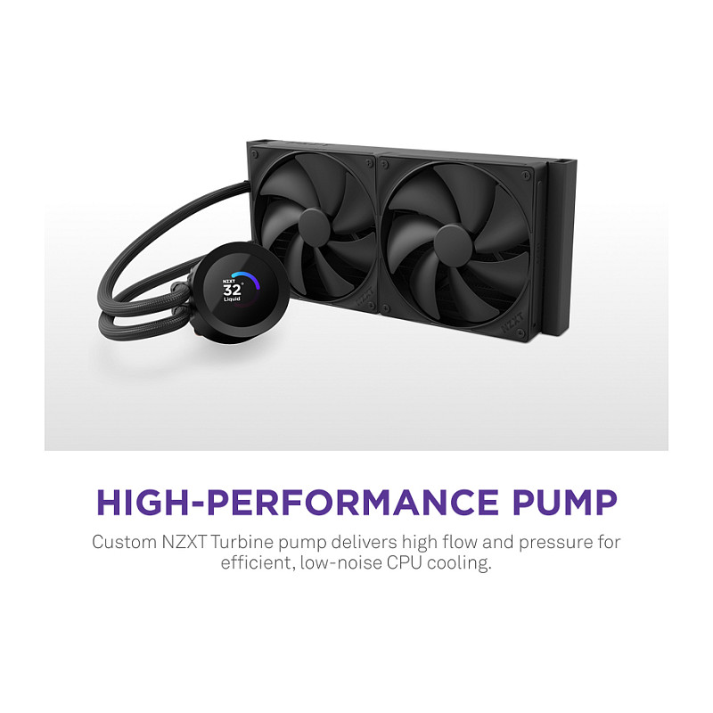 K NZXT KRAKEN Plus V2 240 Display WaKü Black RL-KN240-B2