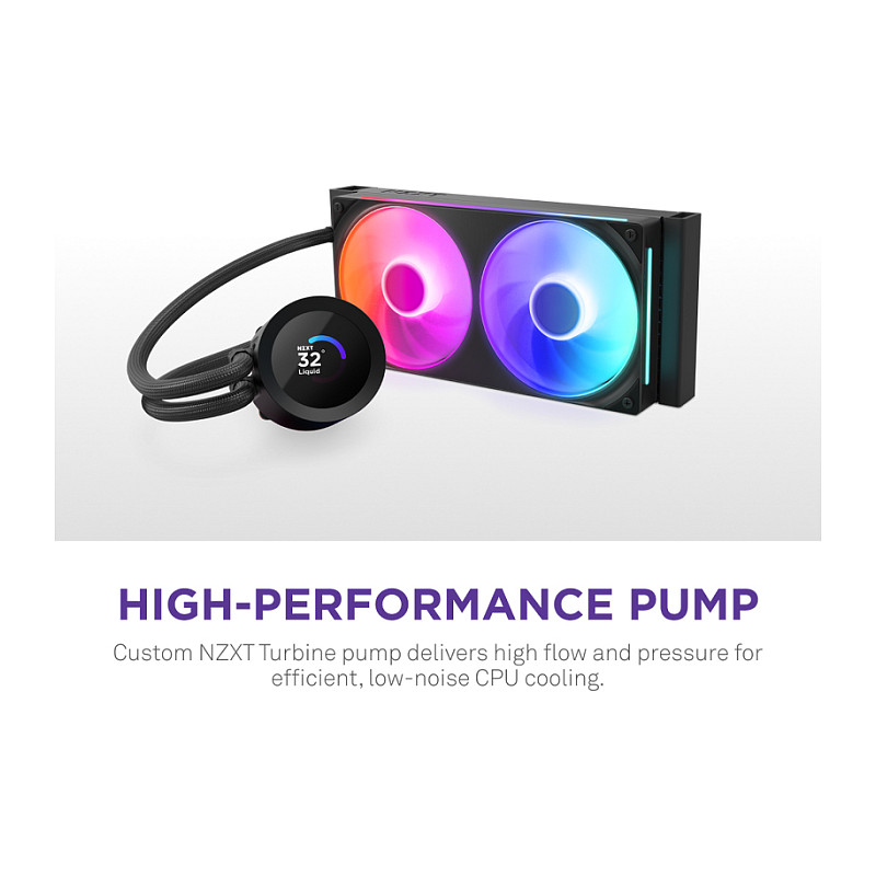 K NZXT KRAKEN Plus V2 240 RGB Display WaKü Black RL-KR240-B2