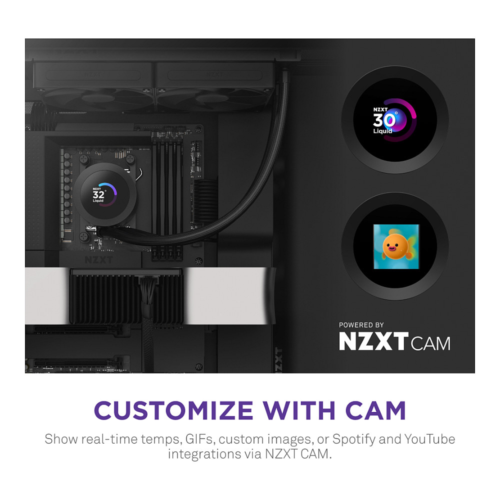 K NZXT KRAKEN Plus V2 280 Display WaKü Black RL-KN280-B2