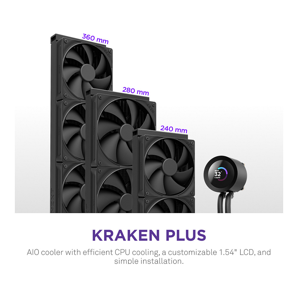 K NZXT KRAKEN Plus V2 280 Display WaKü Black RL-KN280-B2