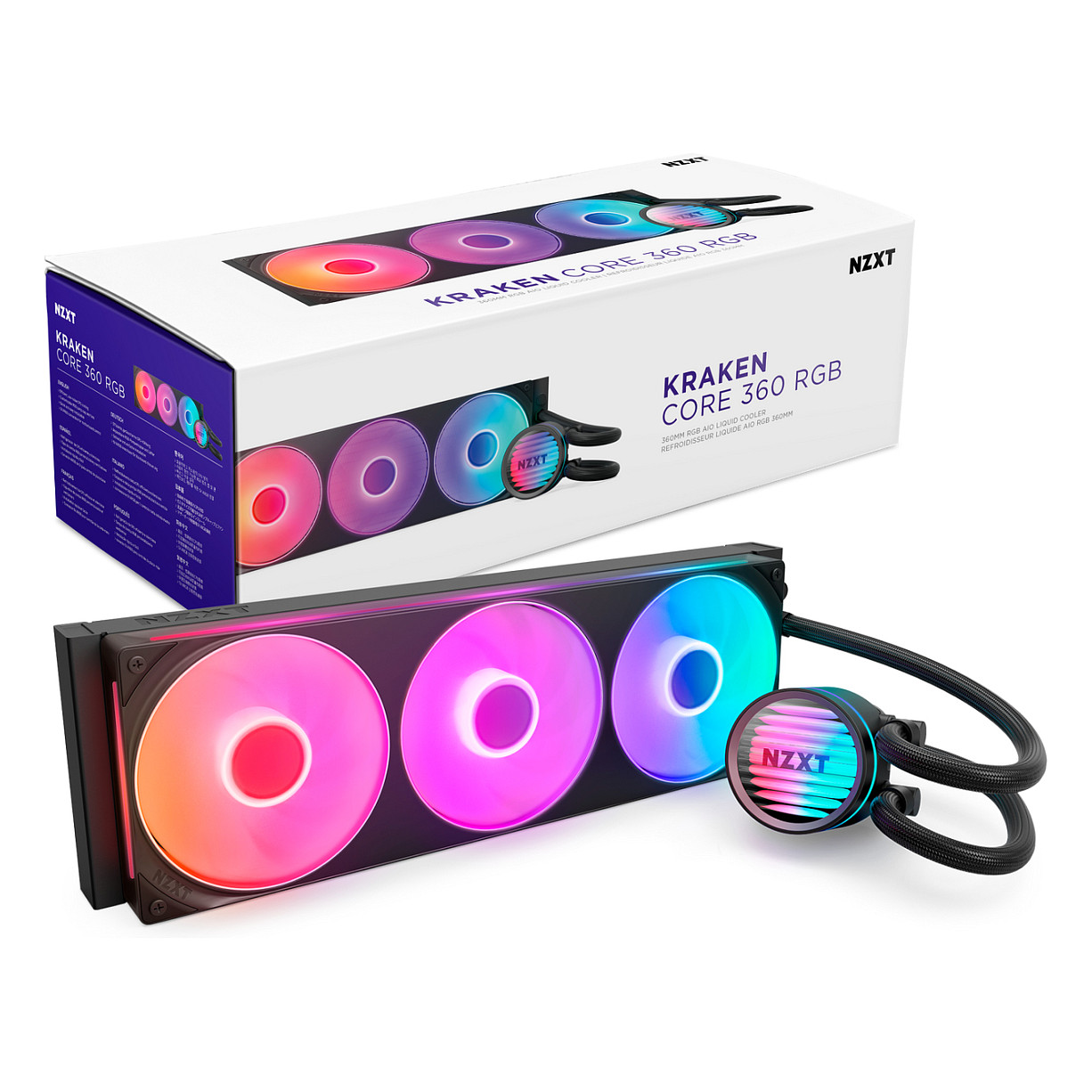 K NZXT KRAKEN Core 360 RGB Cap & RGB Core Fan RL-KR36C-B1