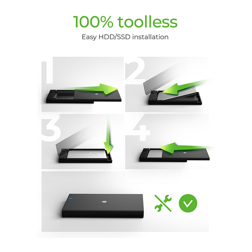 Festplattengehäuse 2.5" SATA Gehäuse USB3.2 ICY BOX Black