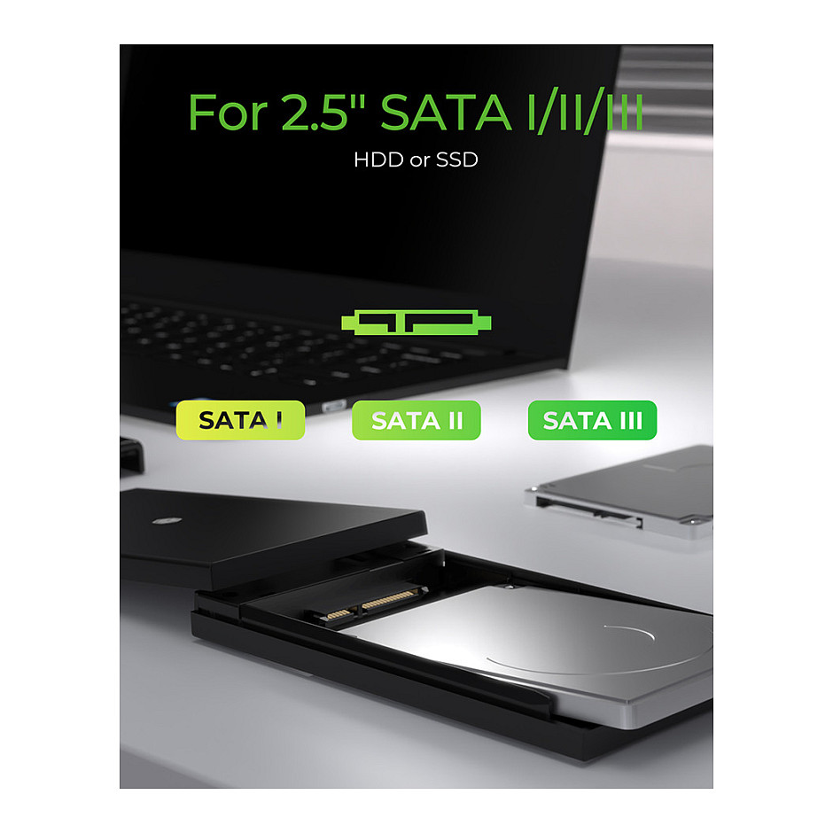 Festplattengehäuse 2.5" SATA Gehäuse USB3.2 ICY BOX Black
