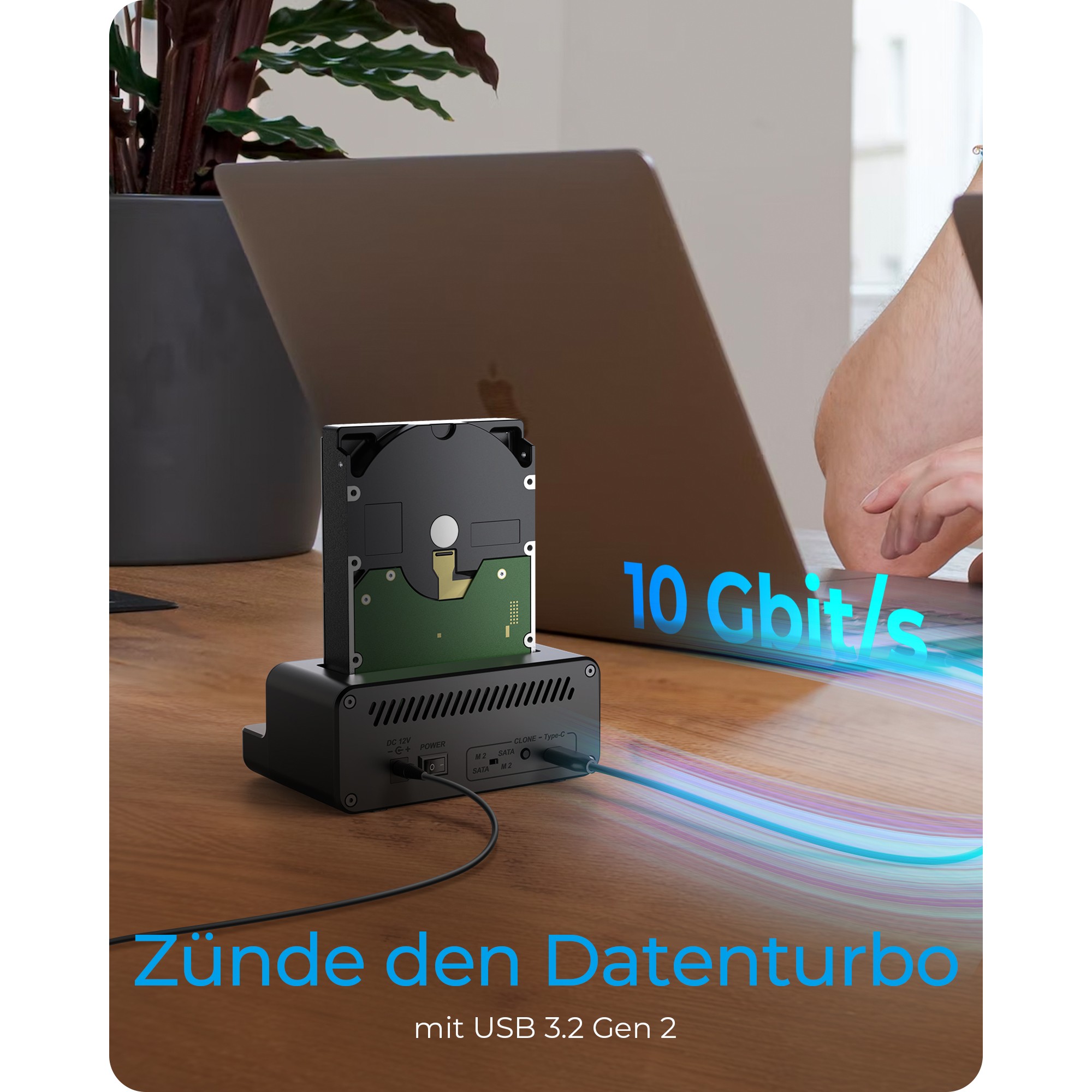 ICY BOX IB-2914MSCL-C31 Klon- und DockingStation für M.2 NVMe SSD und 3.5"/2.5" SATA HDD/SSD