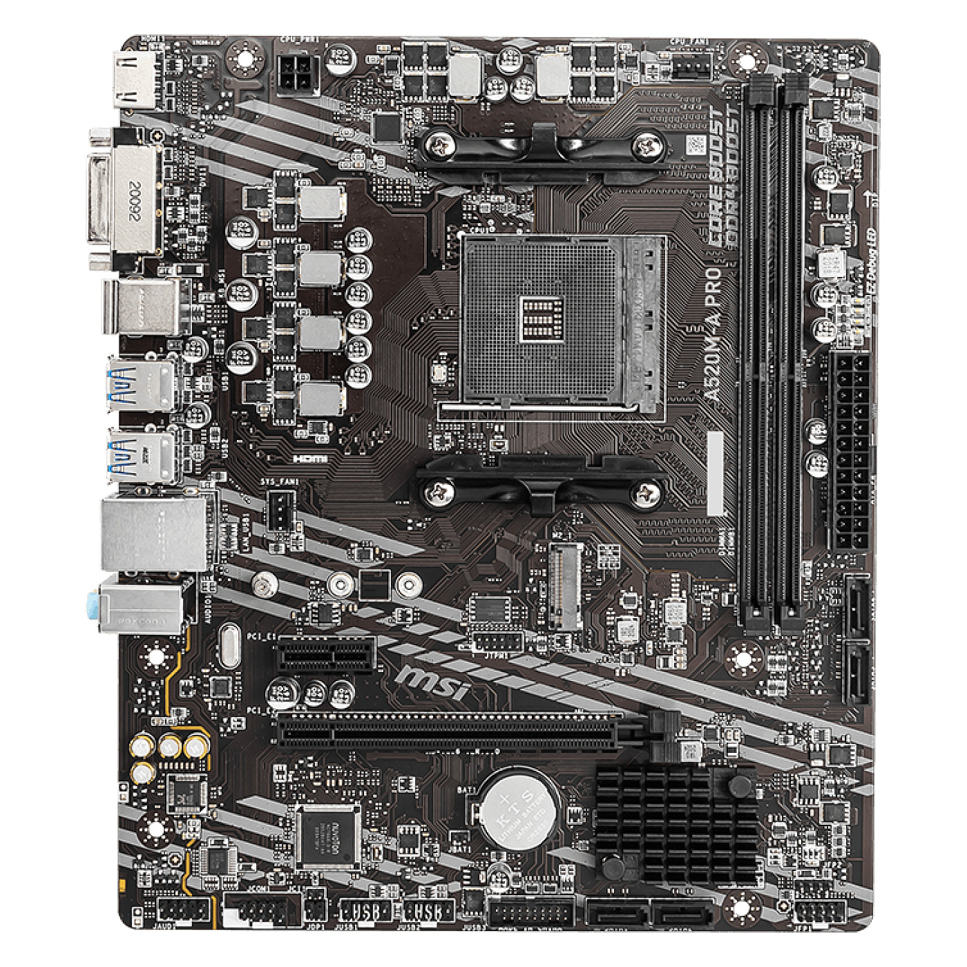AM4 MSI A520M-A PRO mATX (M.2 Port, PCIe 3.0 x 4, NVMe PCI:1 PCIe:1 RAM:4)