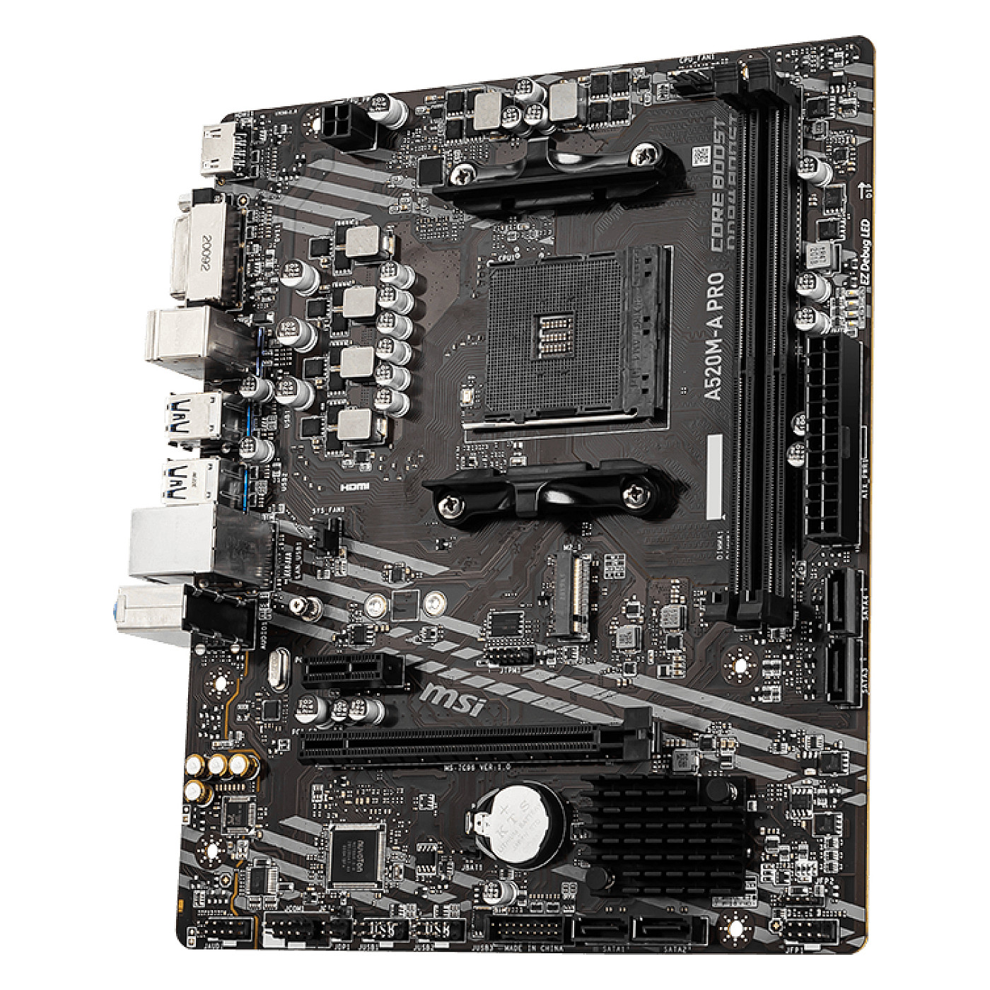 AM4 MSI A520M-A PRO mATX (M.2 Port, PCIe 3.0 x 4, NVMe PCI:1 PCIe:1 RAM:4)