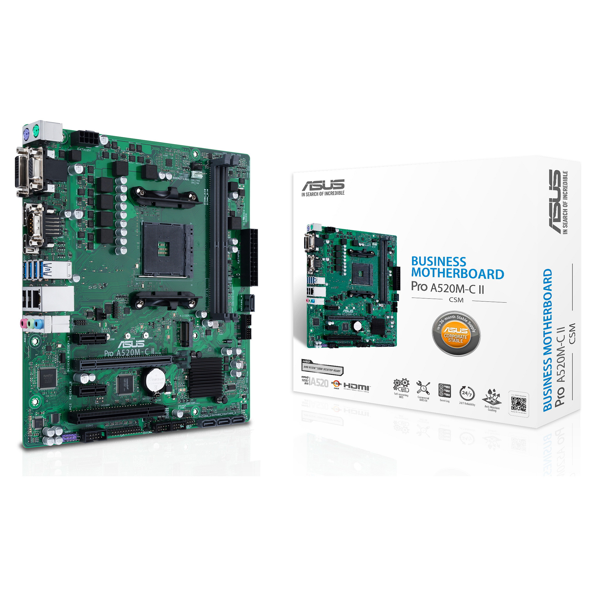 AM4 ASUS PRO A520M-C II/CSM mATX D4