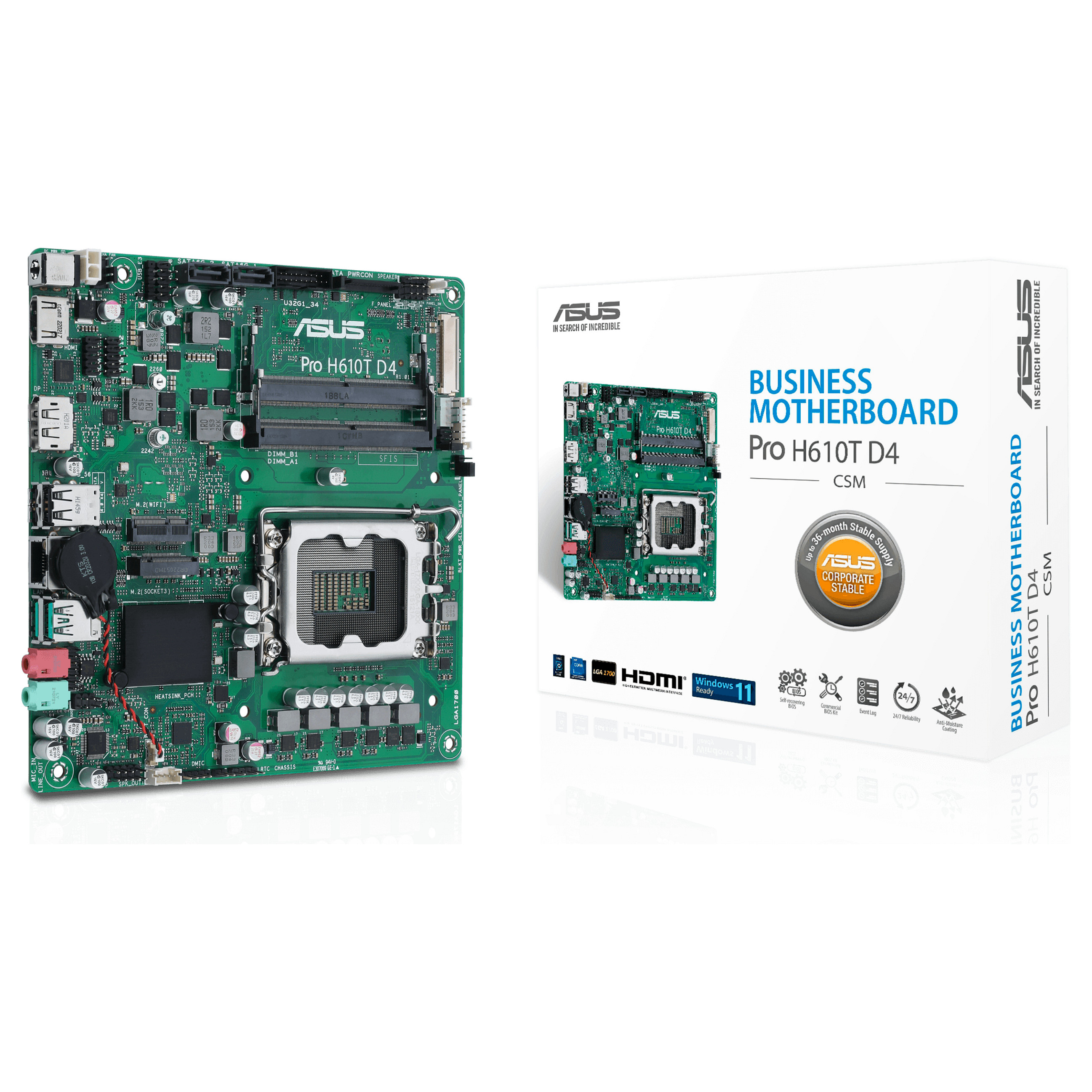 1700 ASUS PRO H610T CSM mITX D4