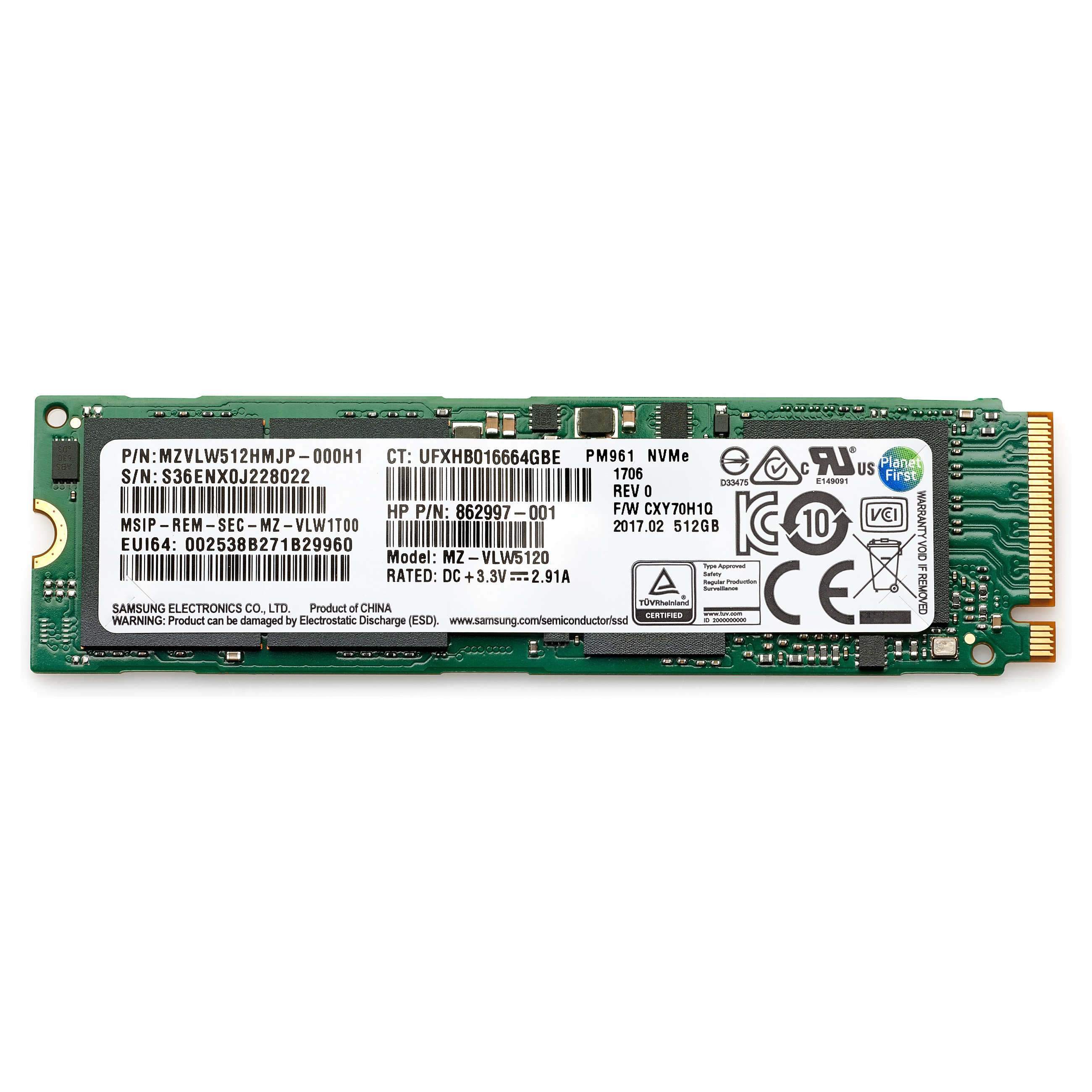 M.2 HP 1TB PCIe NVME TLC SSD