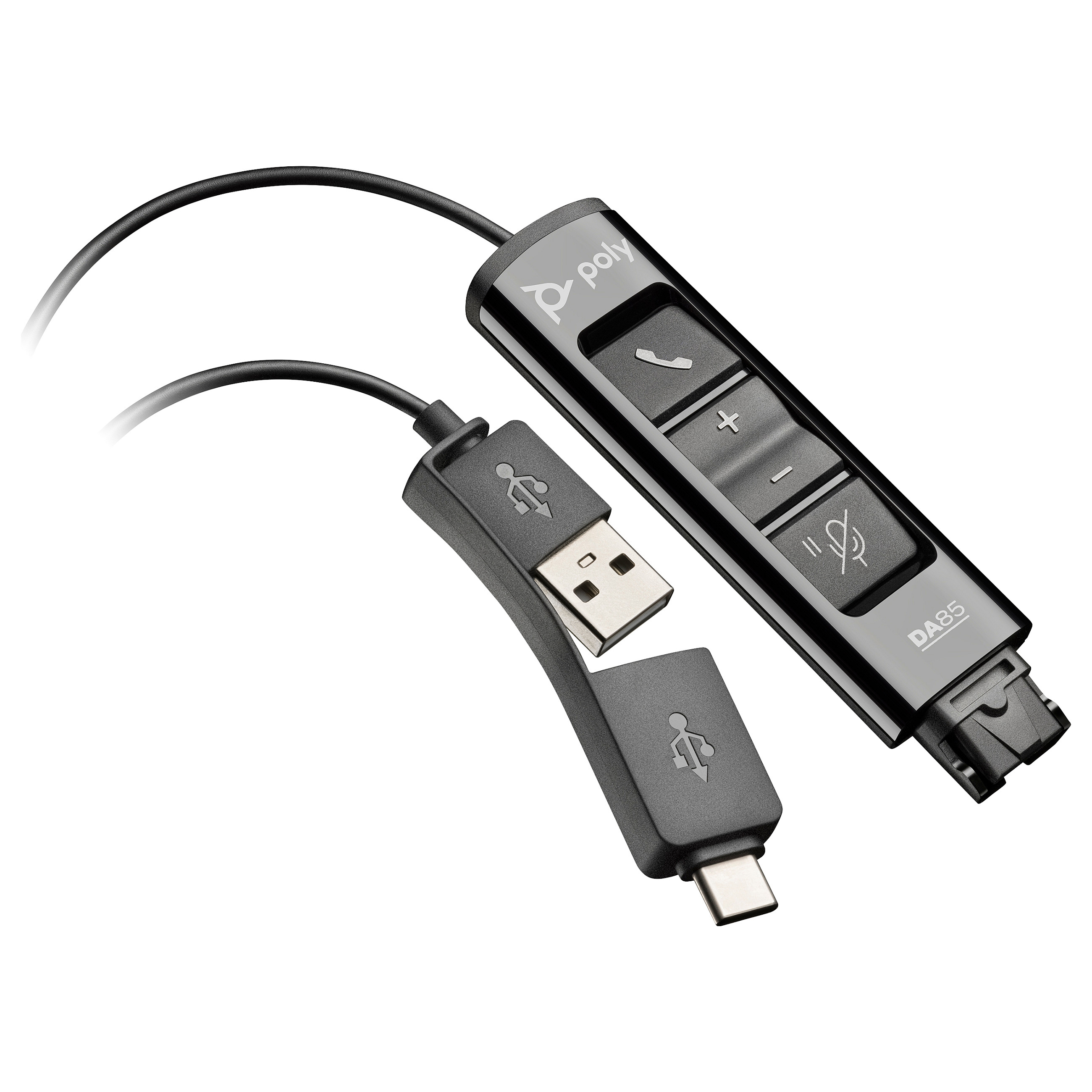 HP Poly DA85 Wideband QD auf USB-Adapter (USB-A & USB-C)