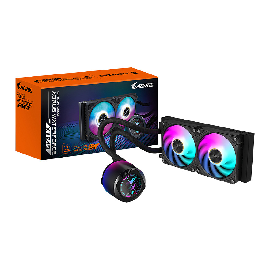 K Cooler GIGABYTE AORUS WATERFORCE X II 240 AIO Liquid CPU Cooler