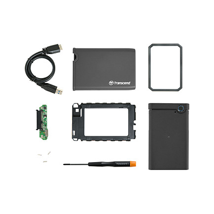 TRANSCEND StoreJet 25CK3 SSD/HDD 0GB extern 6,4cm 2,5Zoll SATA 6GB/s Upgrade Kit Leergehäuse