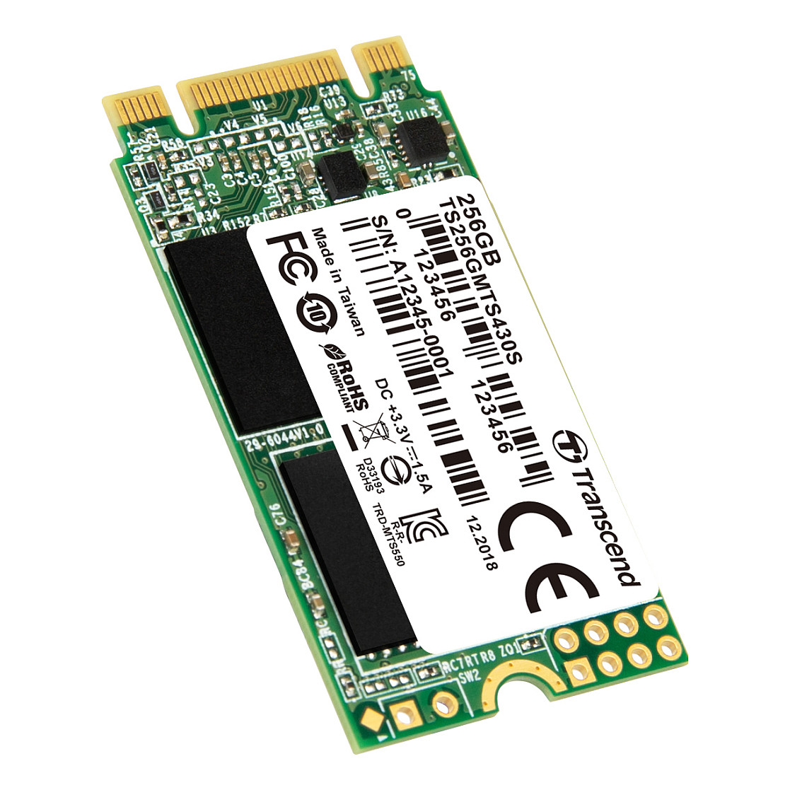 TRANSCEND 256GB M.2 2242 SSD SATA3 B+M Key TLC