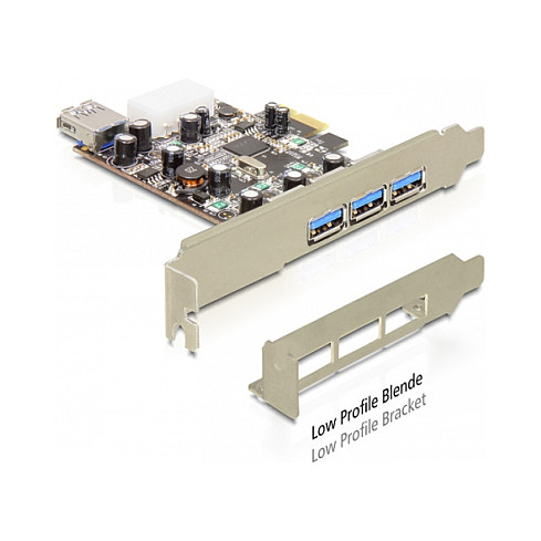 PCI Express x1 Karte > 3 x extern + 1 x intern USB 3.0 Typ-A Buchse