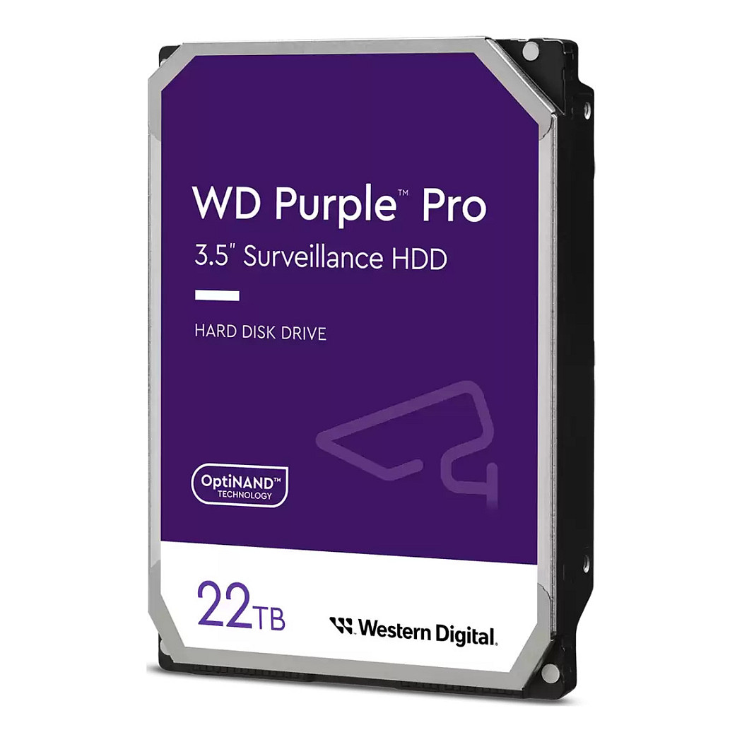 WD Purple Pro 22TB SATA 6Gb/s HDD 8,89cm 3,5Zoll internal 7200Rpm 512MB Cache 24x7 Bulk