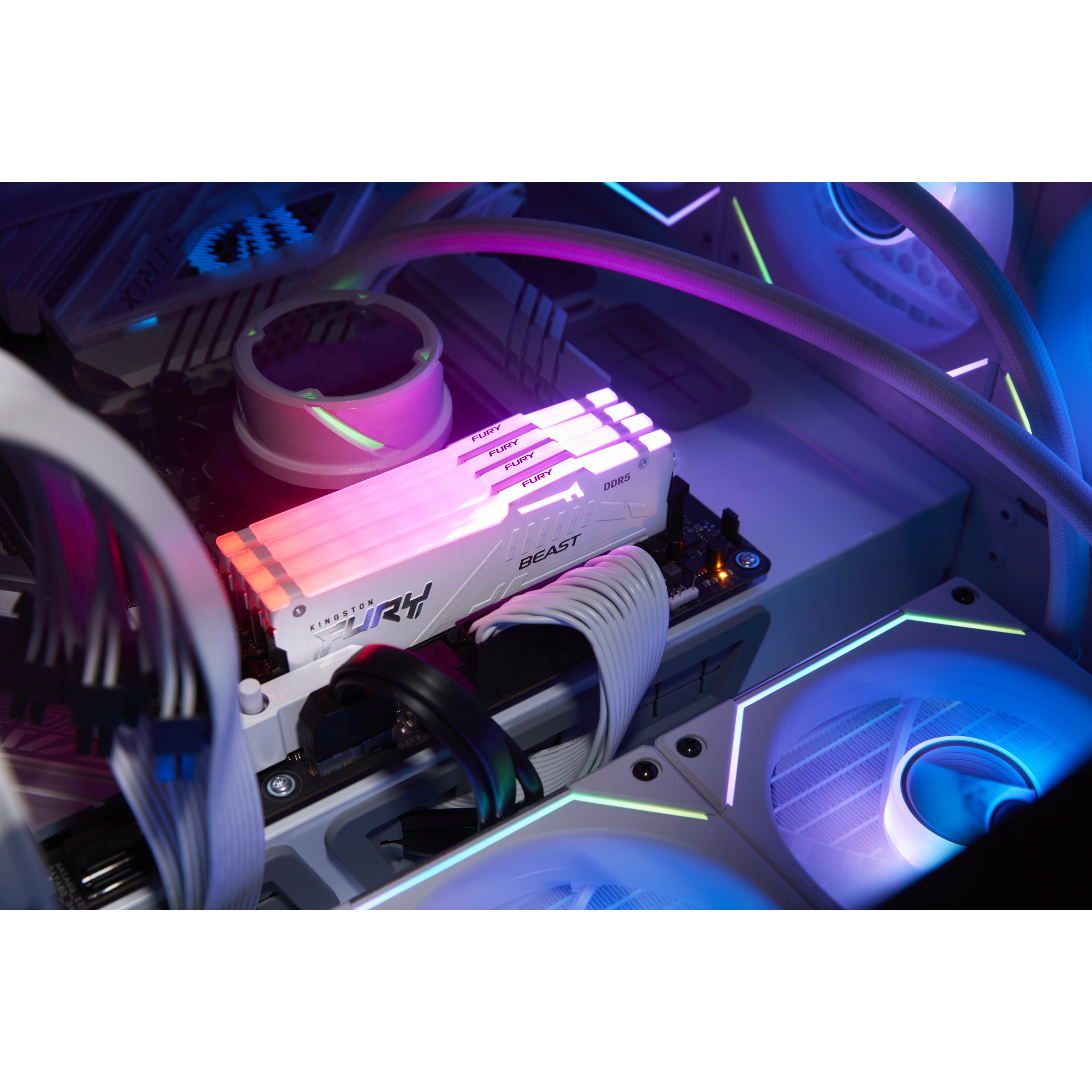 KINGSTON 32GB 6000MT/s DDR5 CL30 DIMM Kit of 2 FURY Beast White RGB EXPO