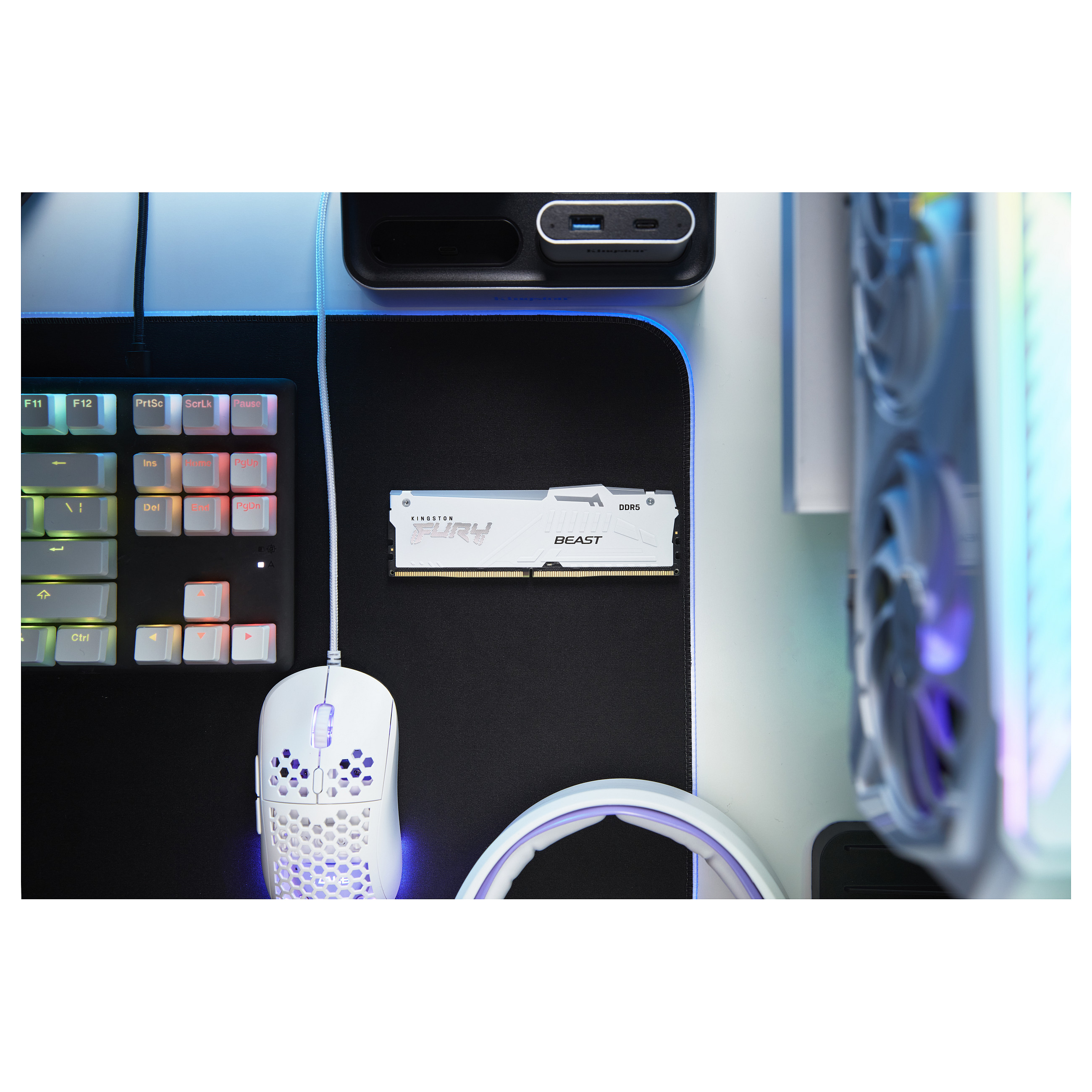 KINGSTON 16GB 6000MT/s DDR5 CL36 DIMM FURY Beast White RGB EXPO
