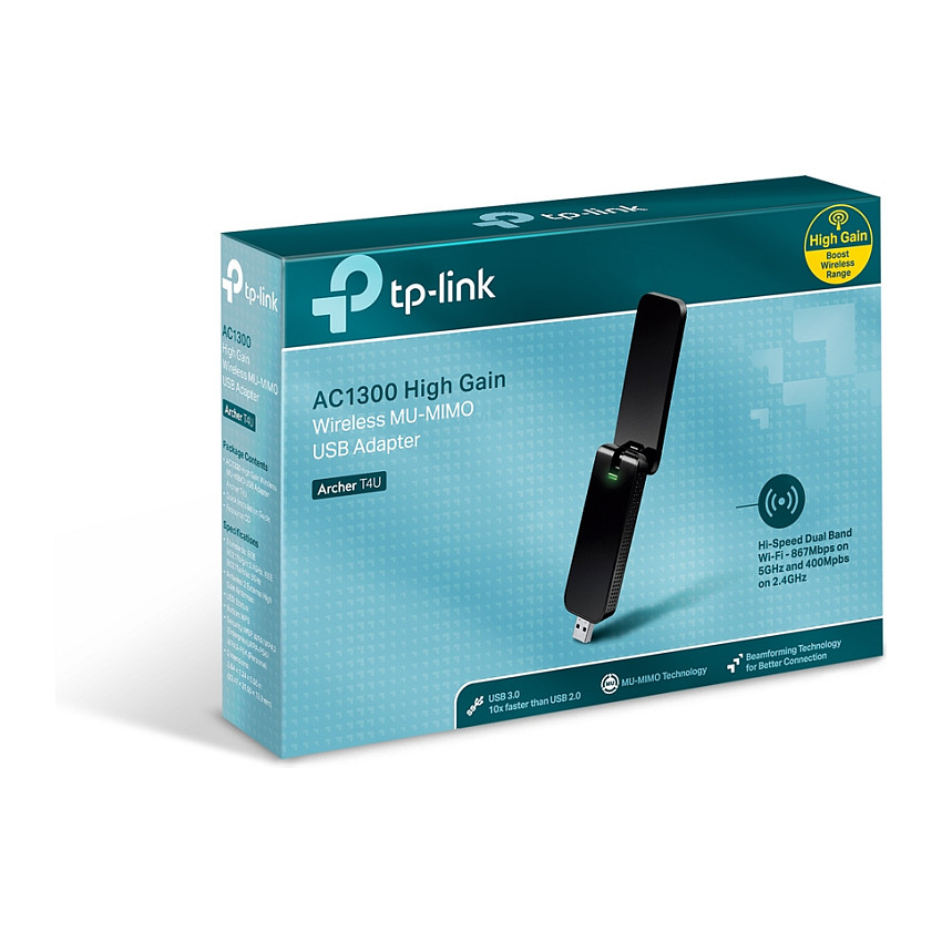 TP-LINK Archer T4U - AC1300 High Gain Dual Band Wi-Fi USB Adapter
