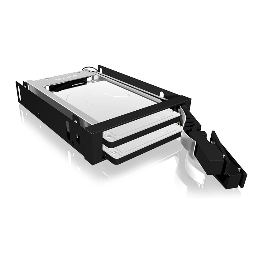 Wechselrahmen. 2xSATA 2.5" zu 2xSATA Host. trägerlos. für 3.5" Schacht ICY BOX