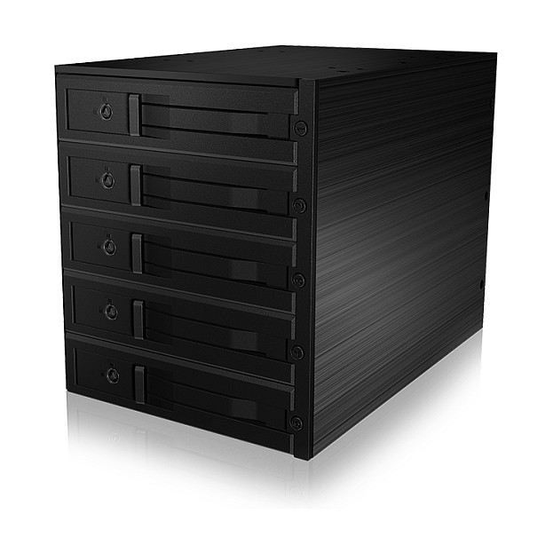 ICY BOX Backplane für 5x HDD für 3x 5,25" Schacht mit Schloss und Lüfter