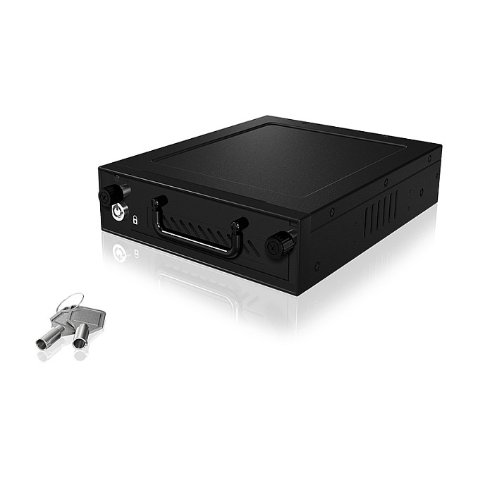 Wechselrahmen, 1xSATA/SAS 3,5"/2,5" HDD zu 1xSATA Host in 5,25" Einbauschacht, Hot Swap, mit Schloß, Aluminum ICY BOX