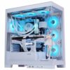 4503 WHITE FULL TOWER 40SERIES GPU DOUBLE TEMPERED GLASS GAMING PC CASE SAMA